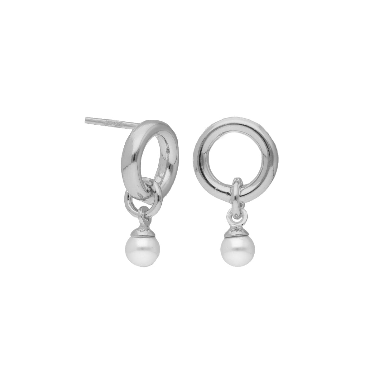 Par de Aros Círculo Perla Zahara Plata