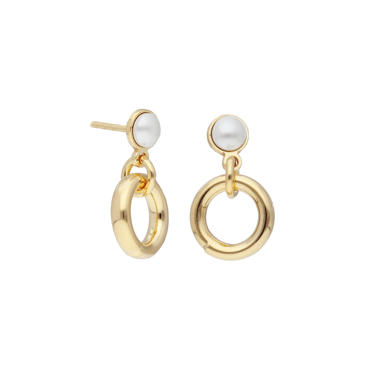 Par de Aros Círculo Perla Zahara Oro