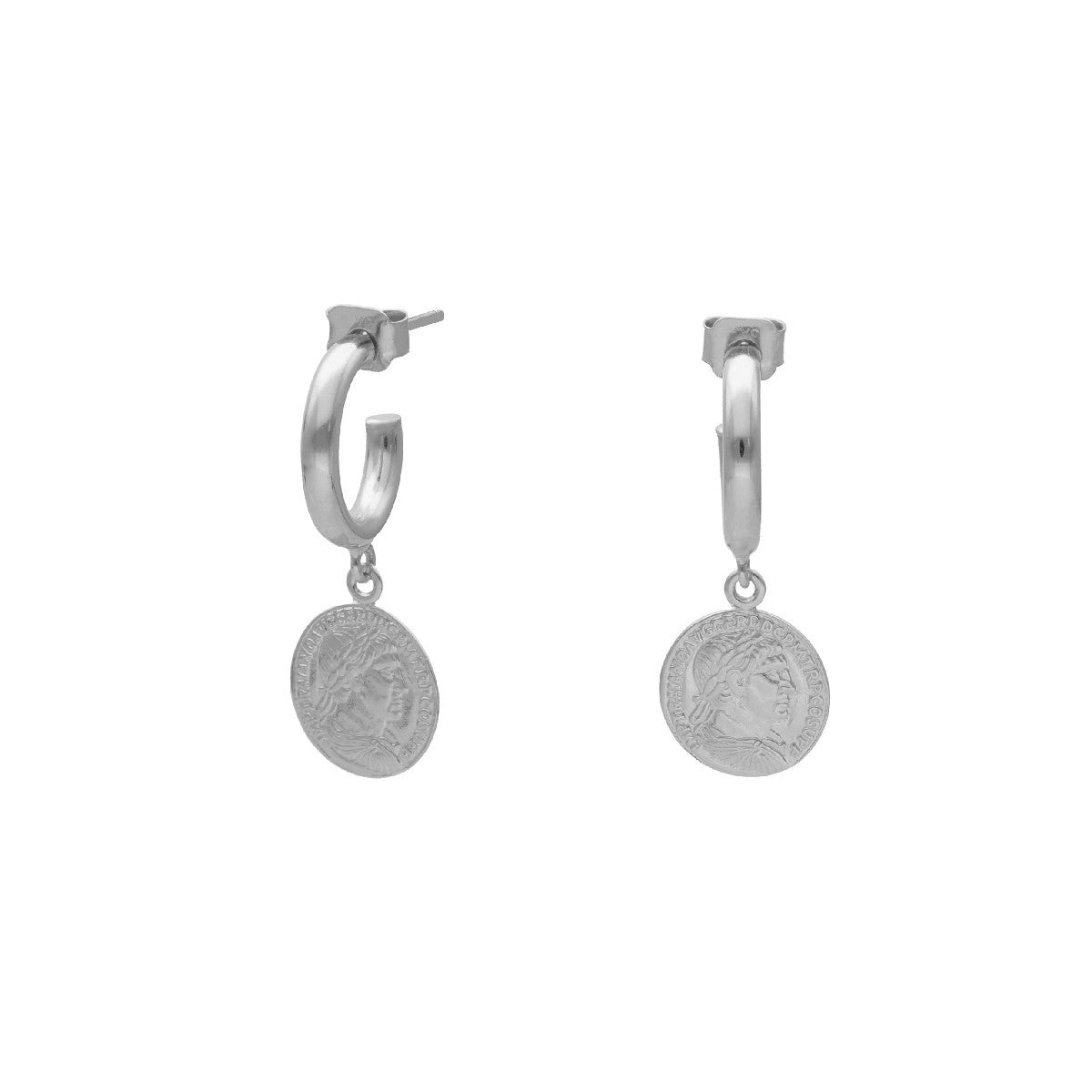 Par de Aros Moneda Greta Plata