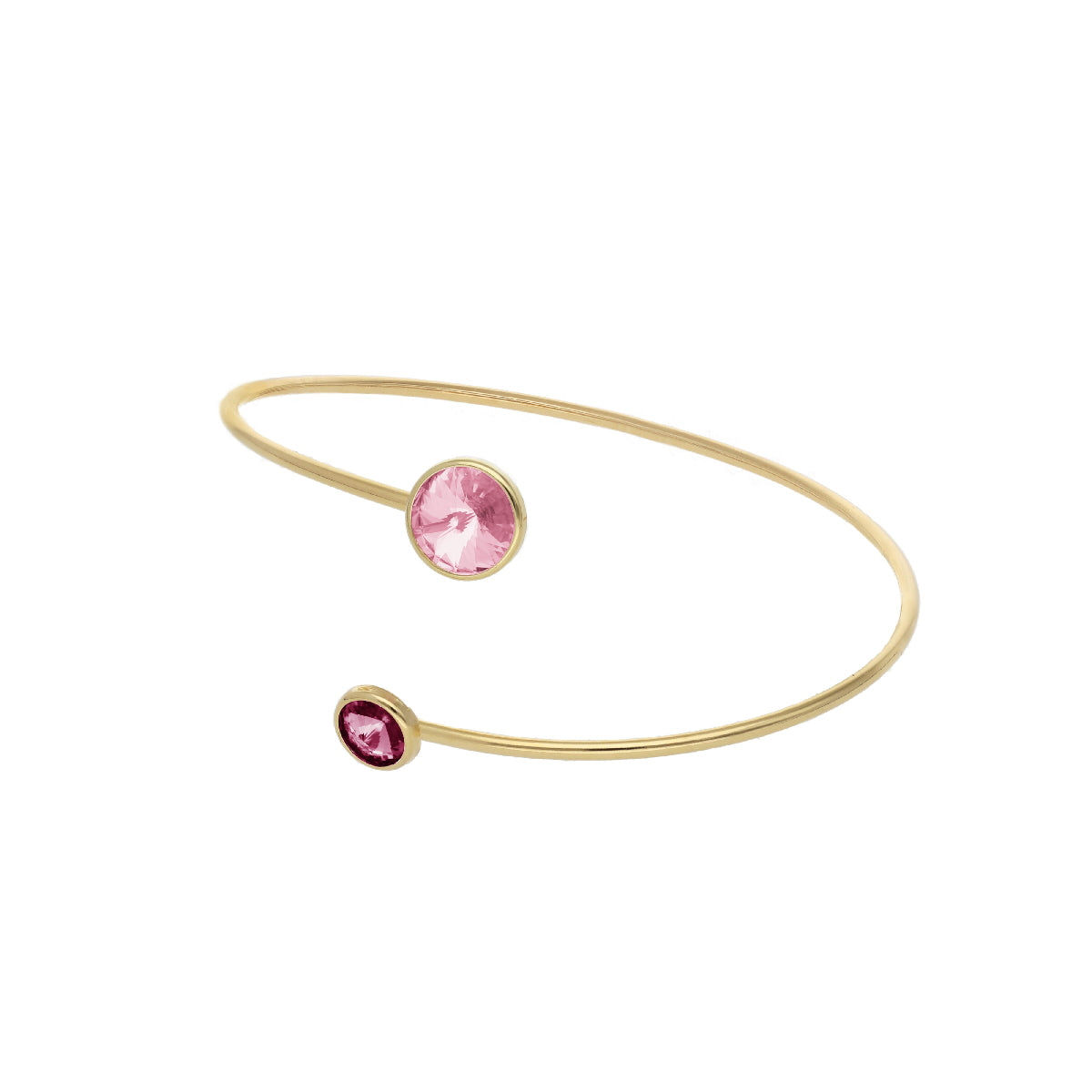 Pulsera brazalete fuchsia y light rose XS de Basic bañada en oro