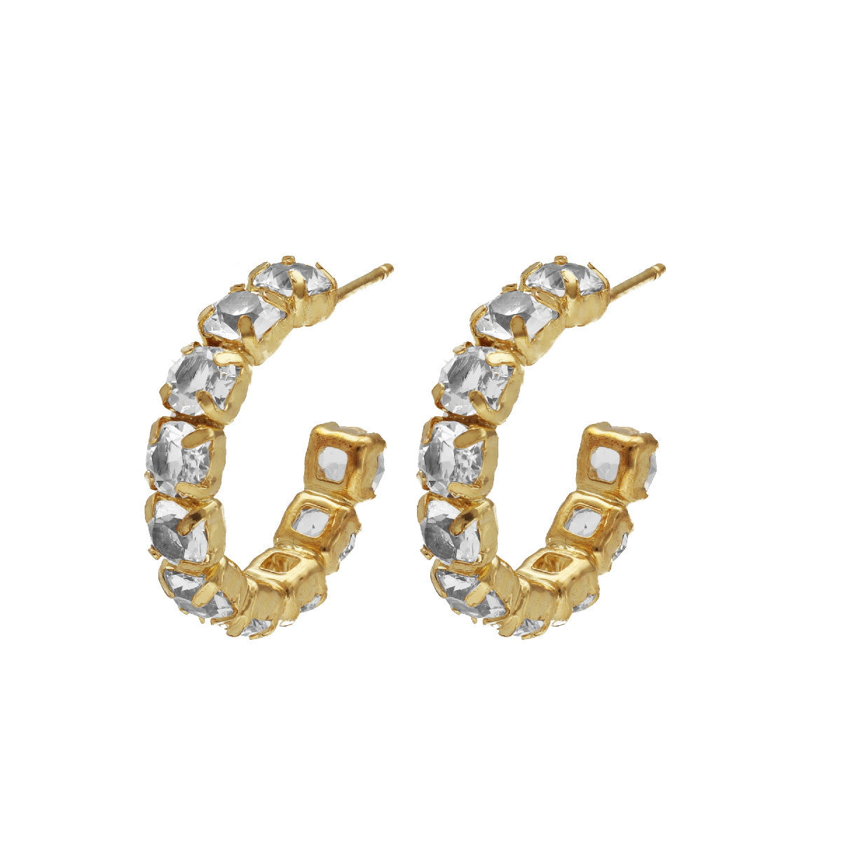 Par de aros cristal crystal Jade oro