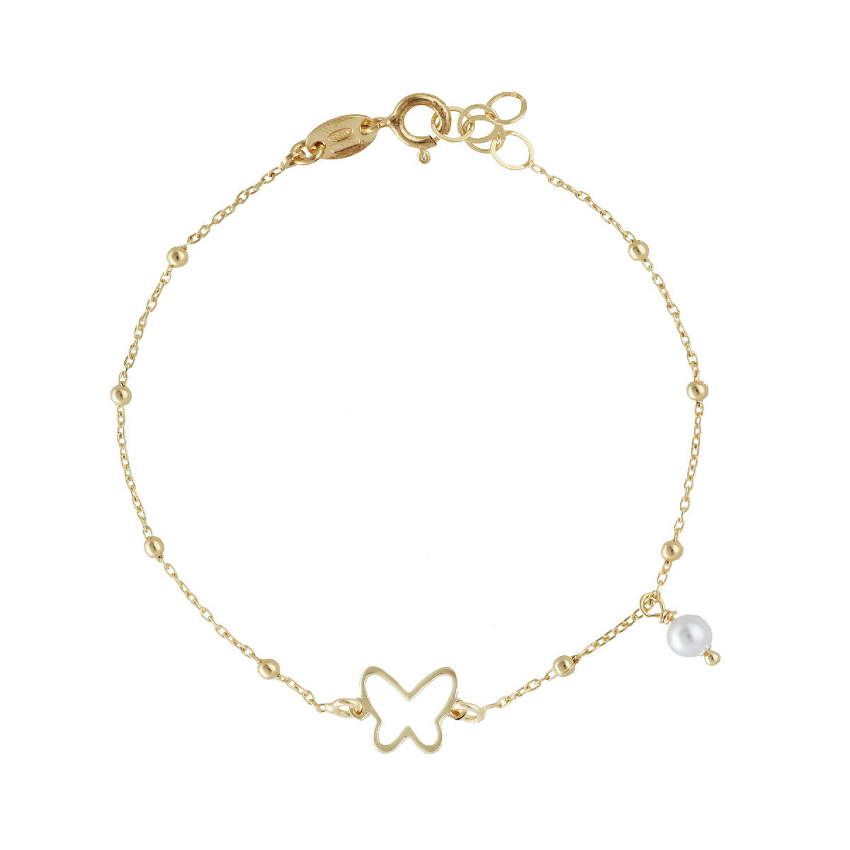 Pulsera mariposa perla Soulmate oro