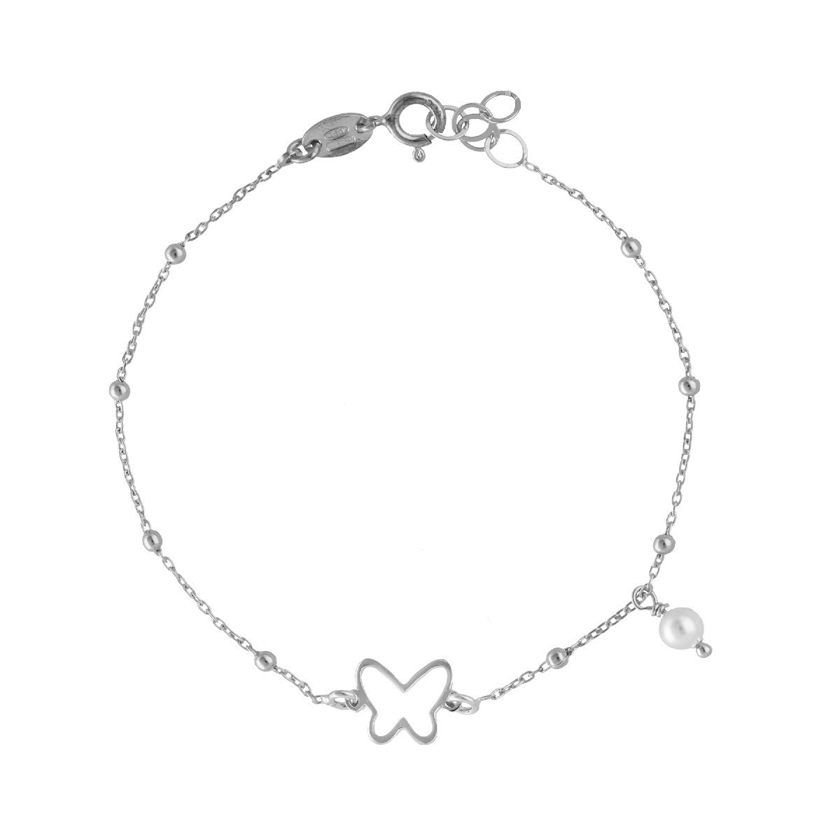 Pulsera mariposa perla Soulmate plata