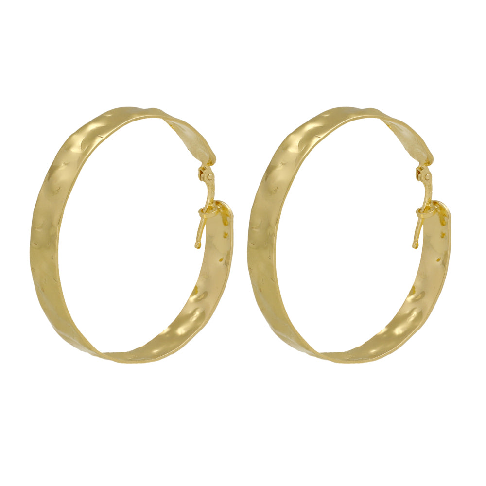 Pendientes aro cerrado con textura Nilo bañado en oro