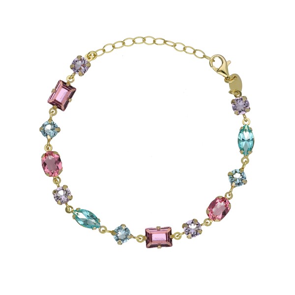 Pulsera Sabina Multicolor bañada en oro con Cristales