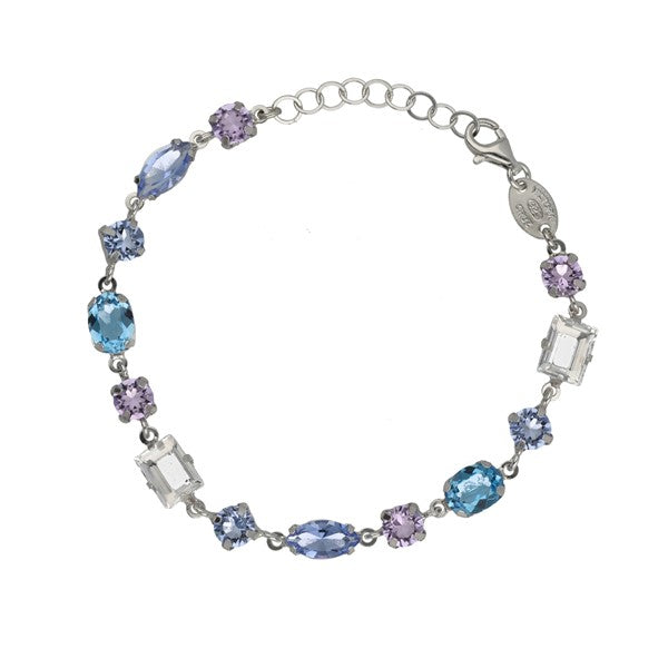 Pulsera Sabina Multicolor de plata con Cristales