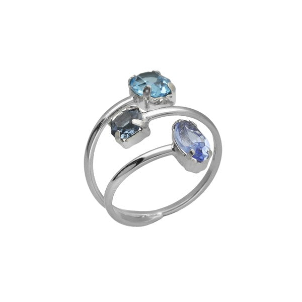 Anillo espiral multicolor Sabina de Plata