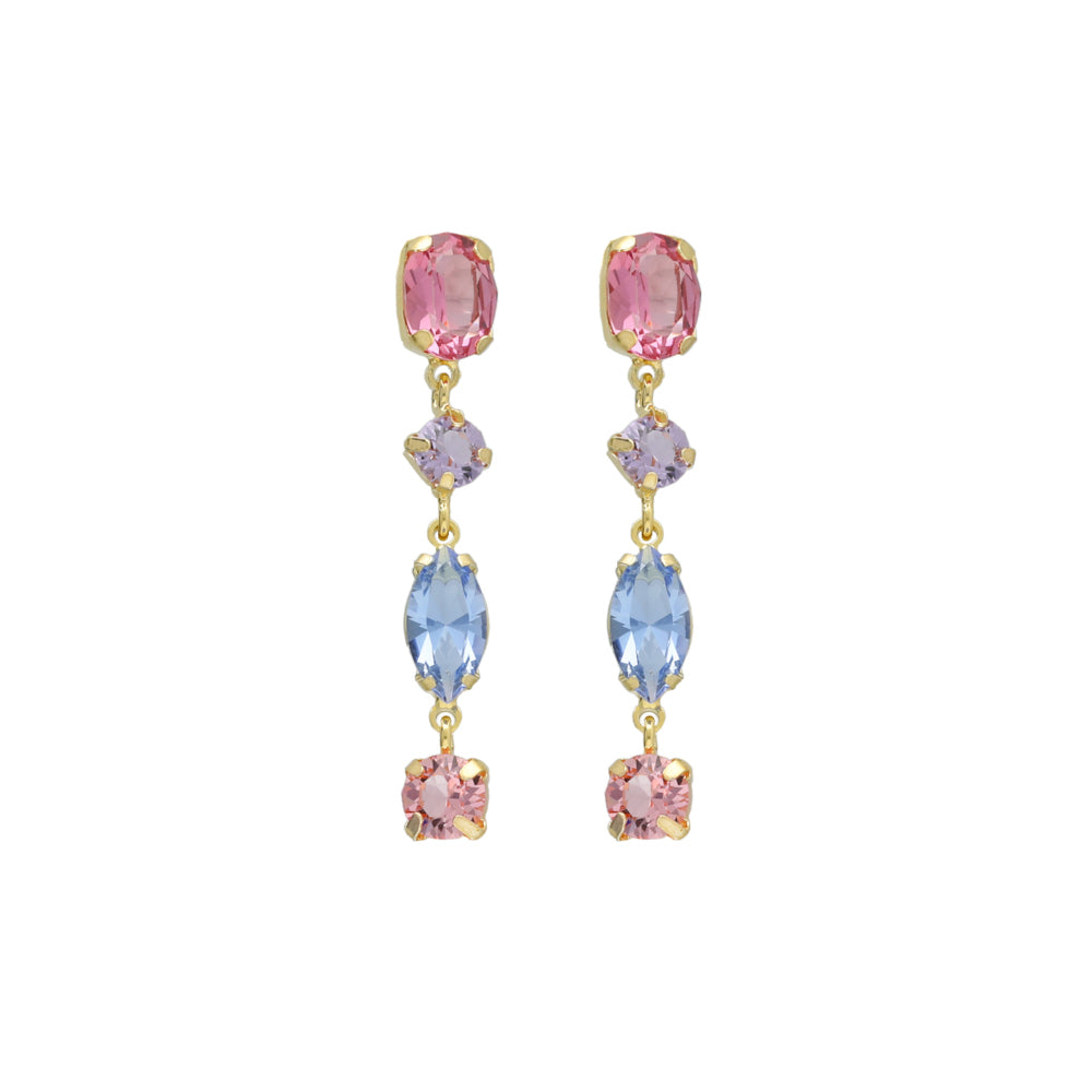 Par de Aros de mujer de plata con piedras Swarovski