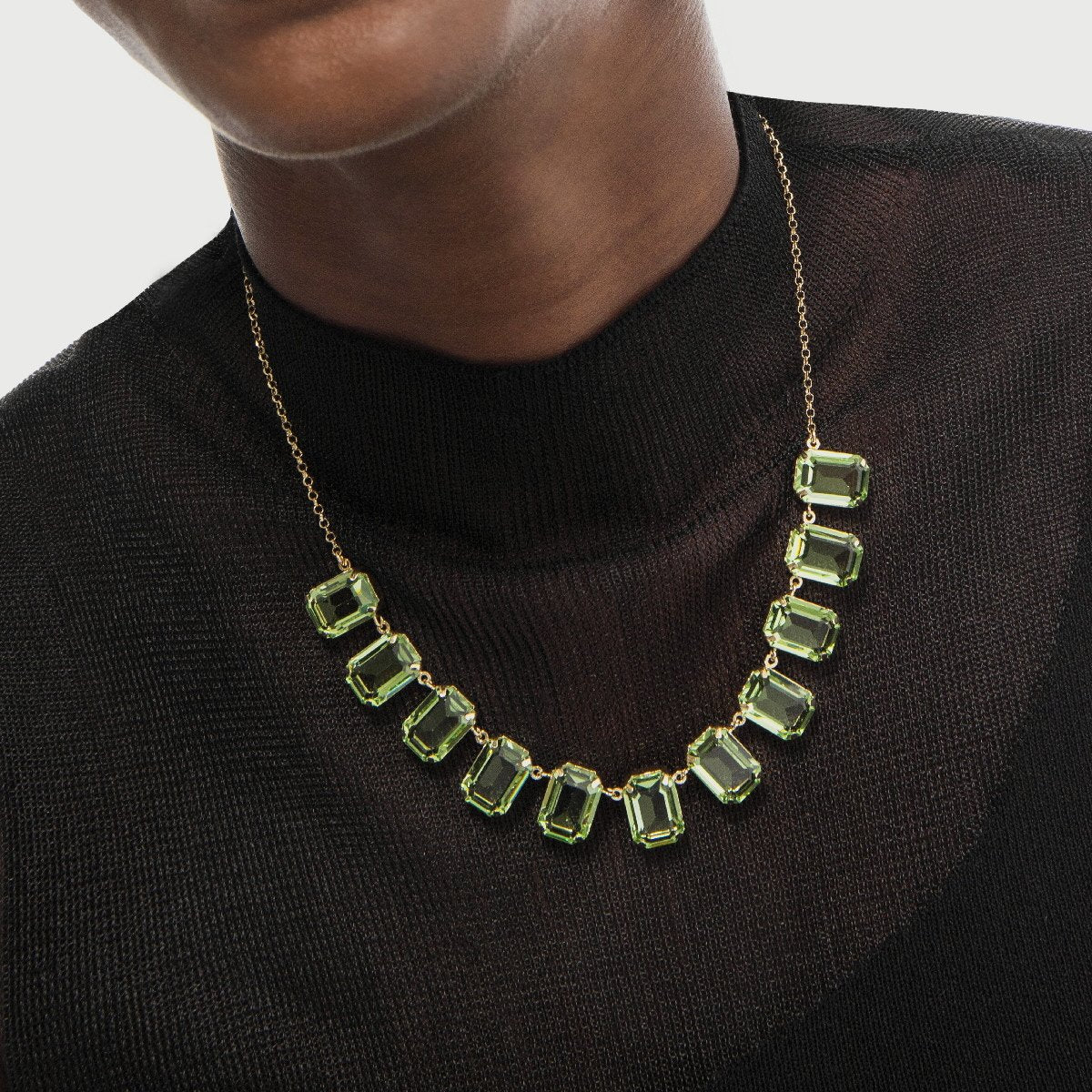 Collar cristales peridot de Helena bañado en oro