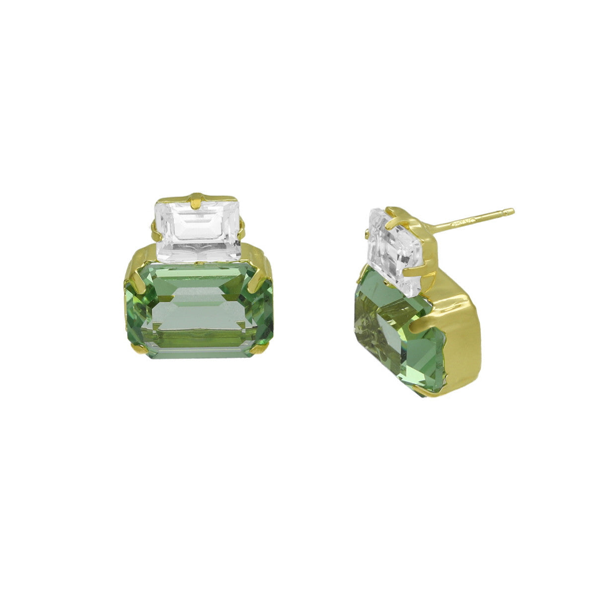 Par de aros tu&yo peridot de Helena bañado en oro
