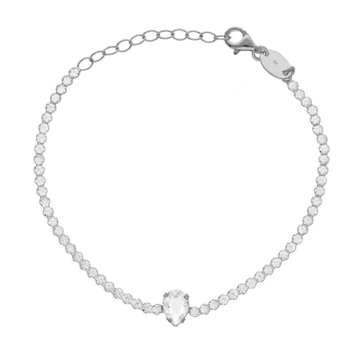 Pulsera circonitas y lagrima de Eunoia elaborado en plata