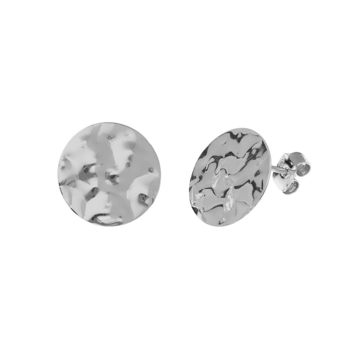 Par de Aros círculo Ghana elaborado en plata