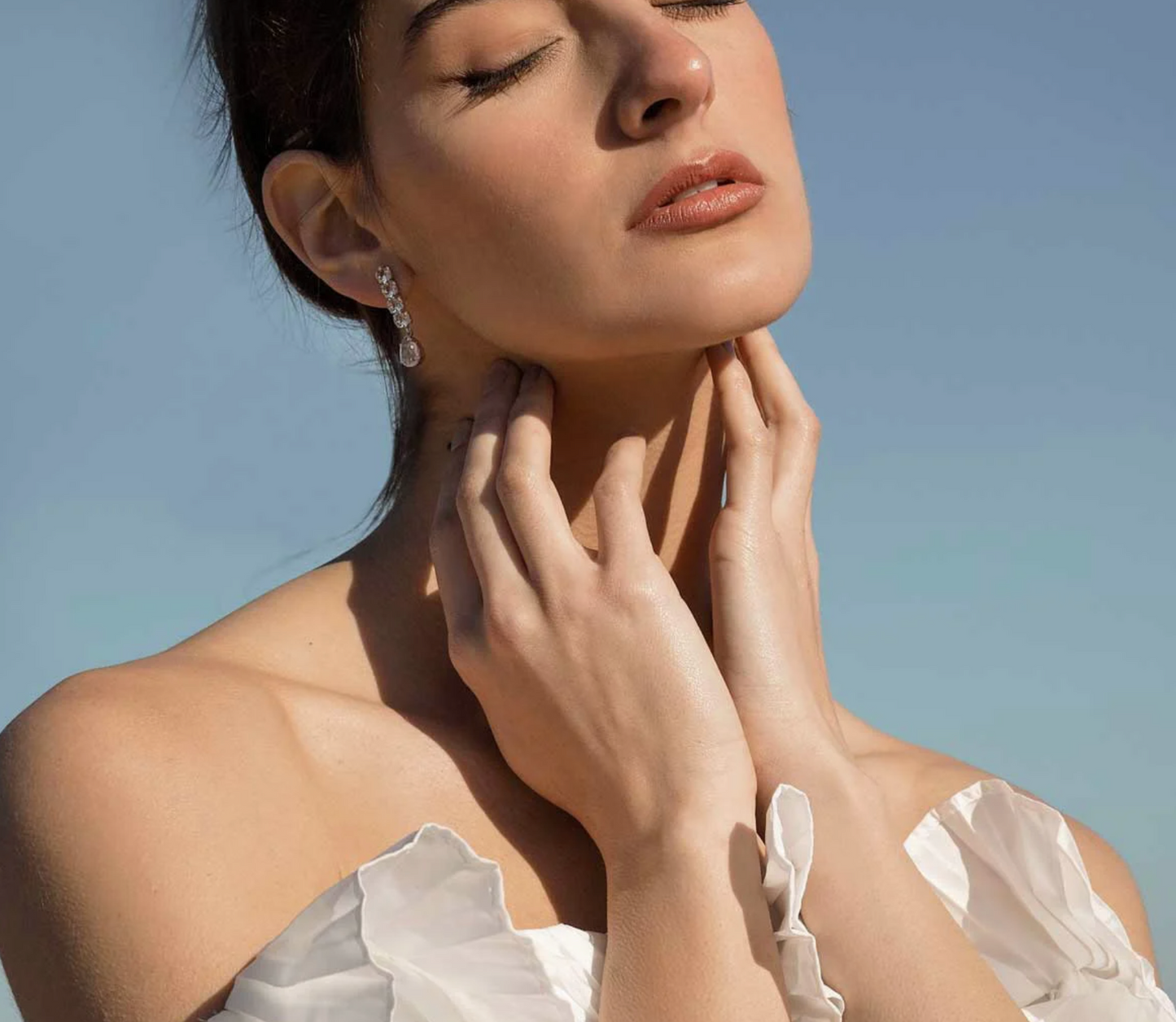 Par de Aros lágrimas crystal de Transparent de Plata