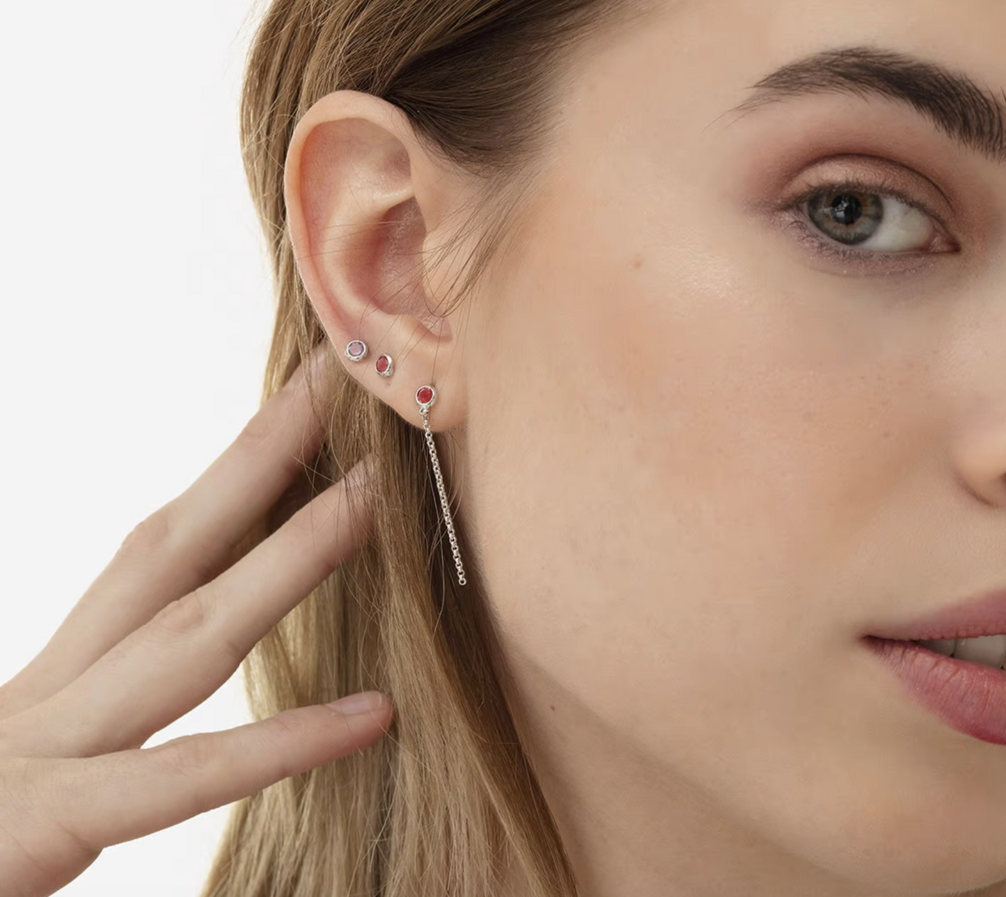 Par de Aros cadena de Lis de Plata