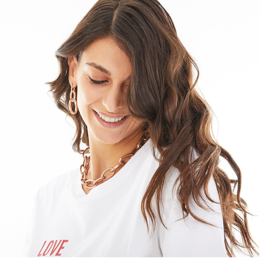 Collar de bronce baño de Oro rosa