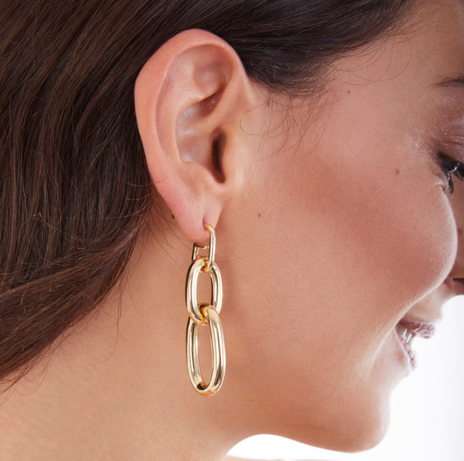 Par de Aros de bronce dorado