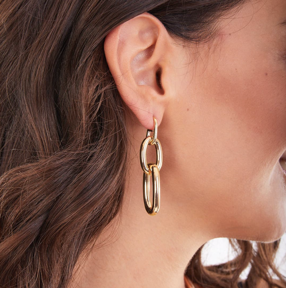 Par de Aros de bronce dorado
