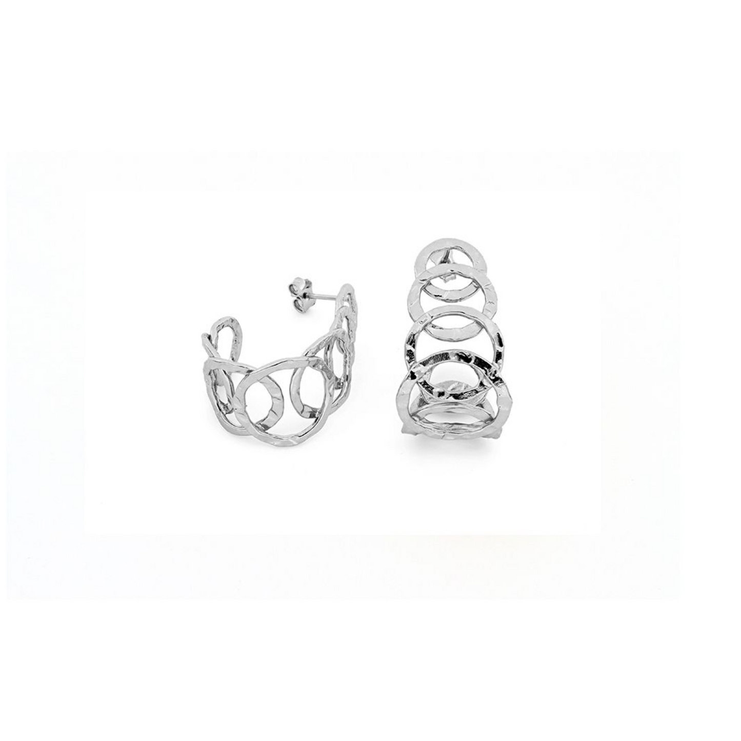 Par de Aros círculo en bronce plateado