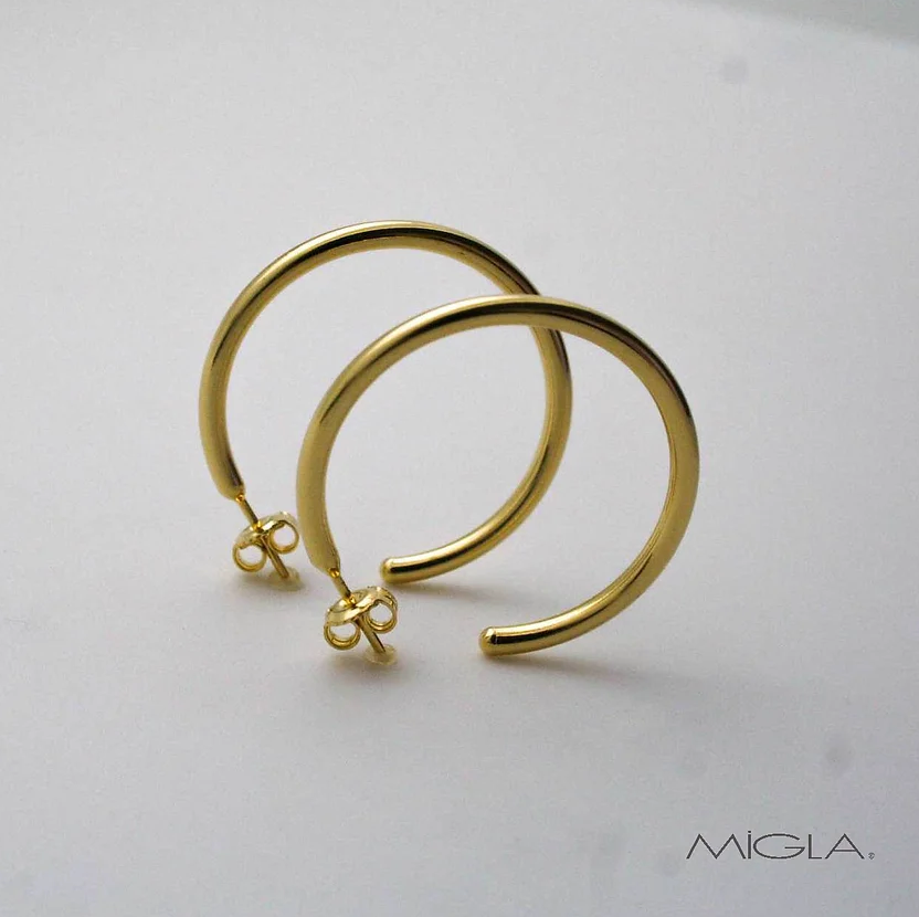 Argollas Gold de tubo redondo 33/2.5 Migla