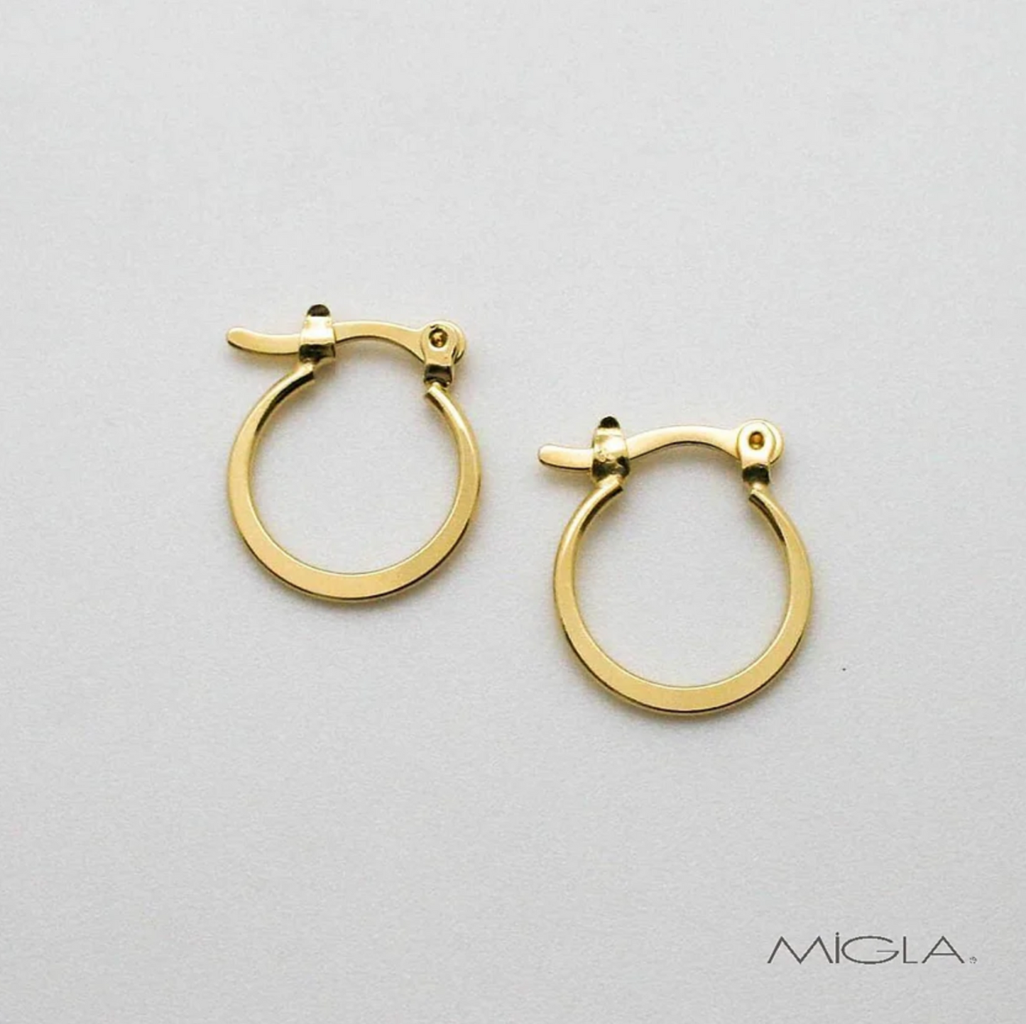 Argollas Gold de tubo Martellato 14/1.0 Migla