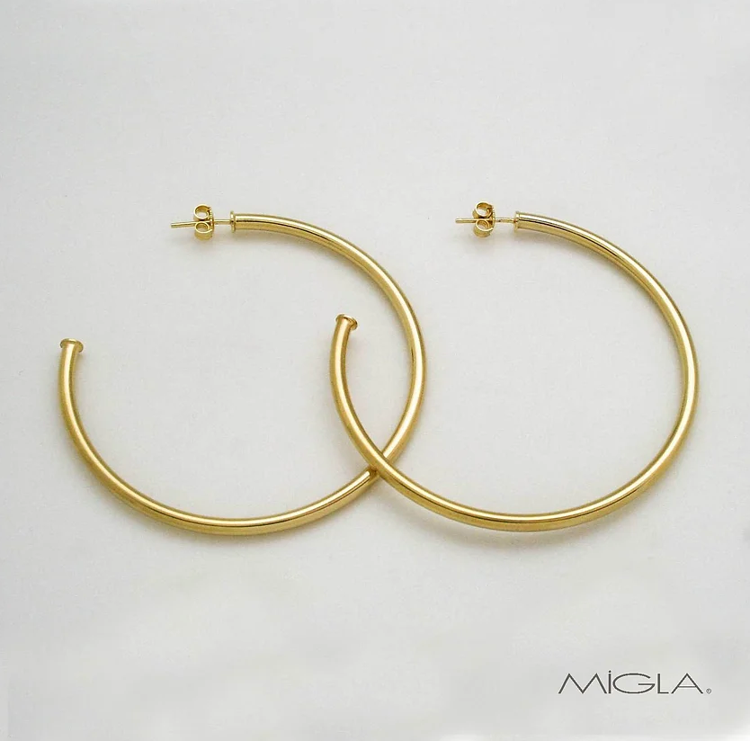 Argollas Gold de tubo redondo 64/3.0 Migla