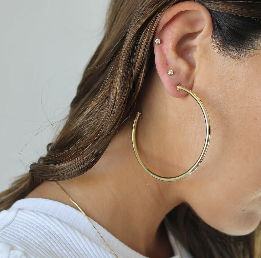 Argollas Gold de tubo redondo 64/3.0 Migla
