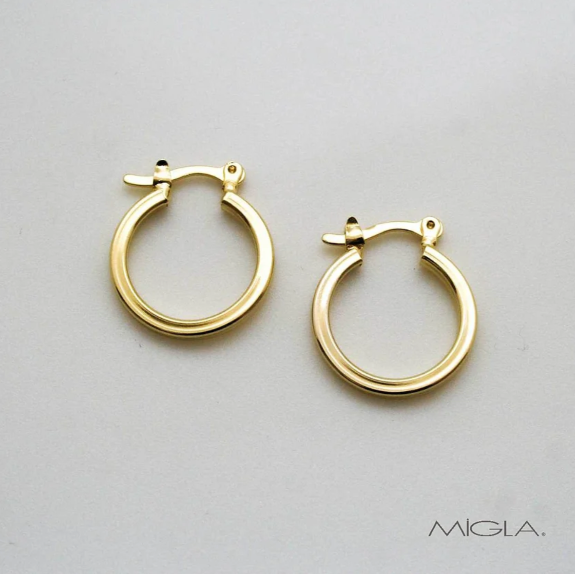 Argollas Gold de tubo cuadrado 17/2.1 Migla