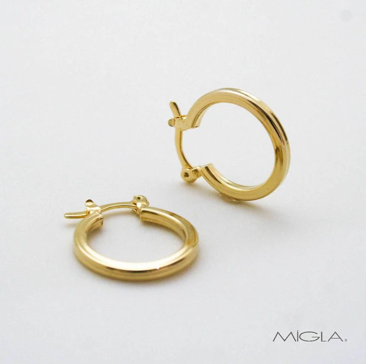 Argollas Gold de tubo cuadrado 17/2.1 Migla