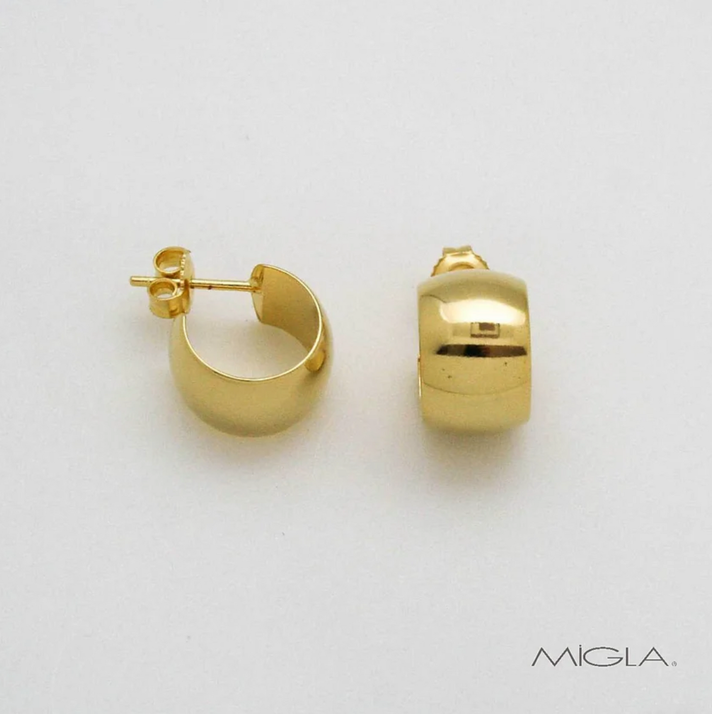 Argollas Gold Solid media caña 14/9.2 Migla