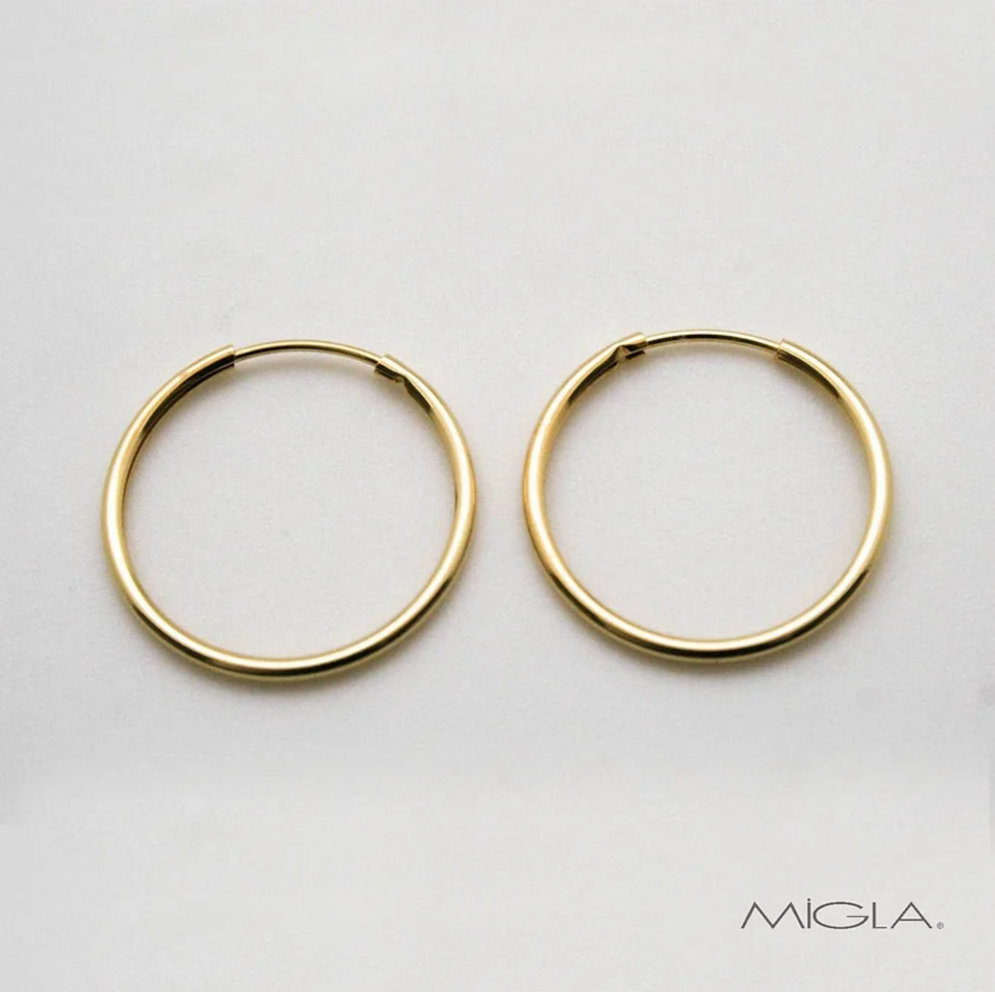 Argollas Gold de tubo redondo 24/1.5 Migla