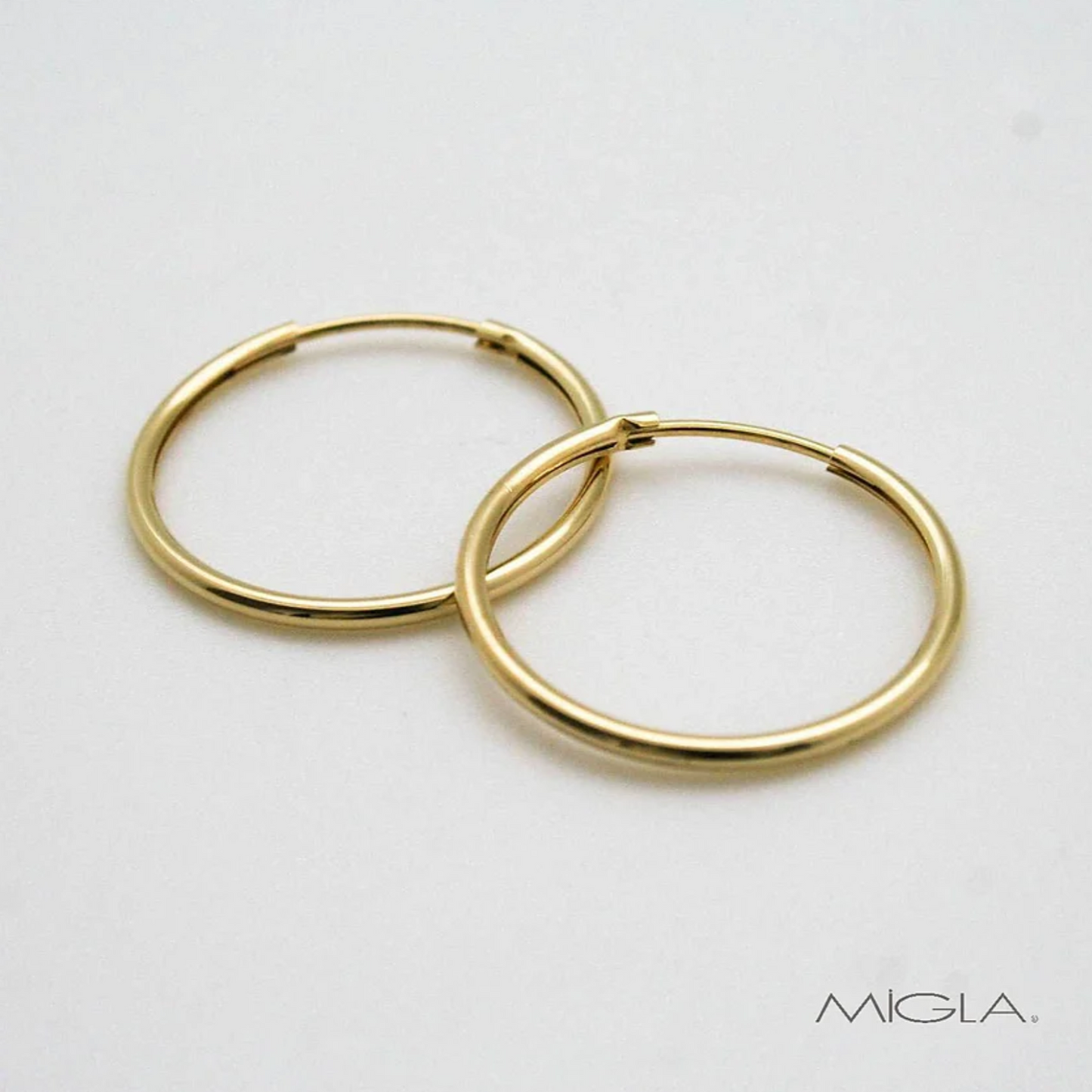 Argollas Gold de tubo redondo 24/1.5 Migla