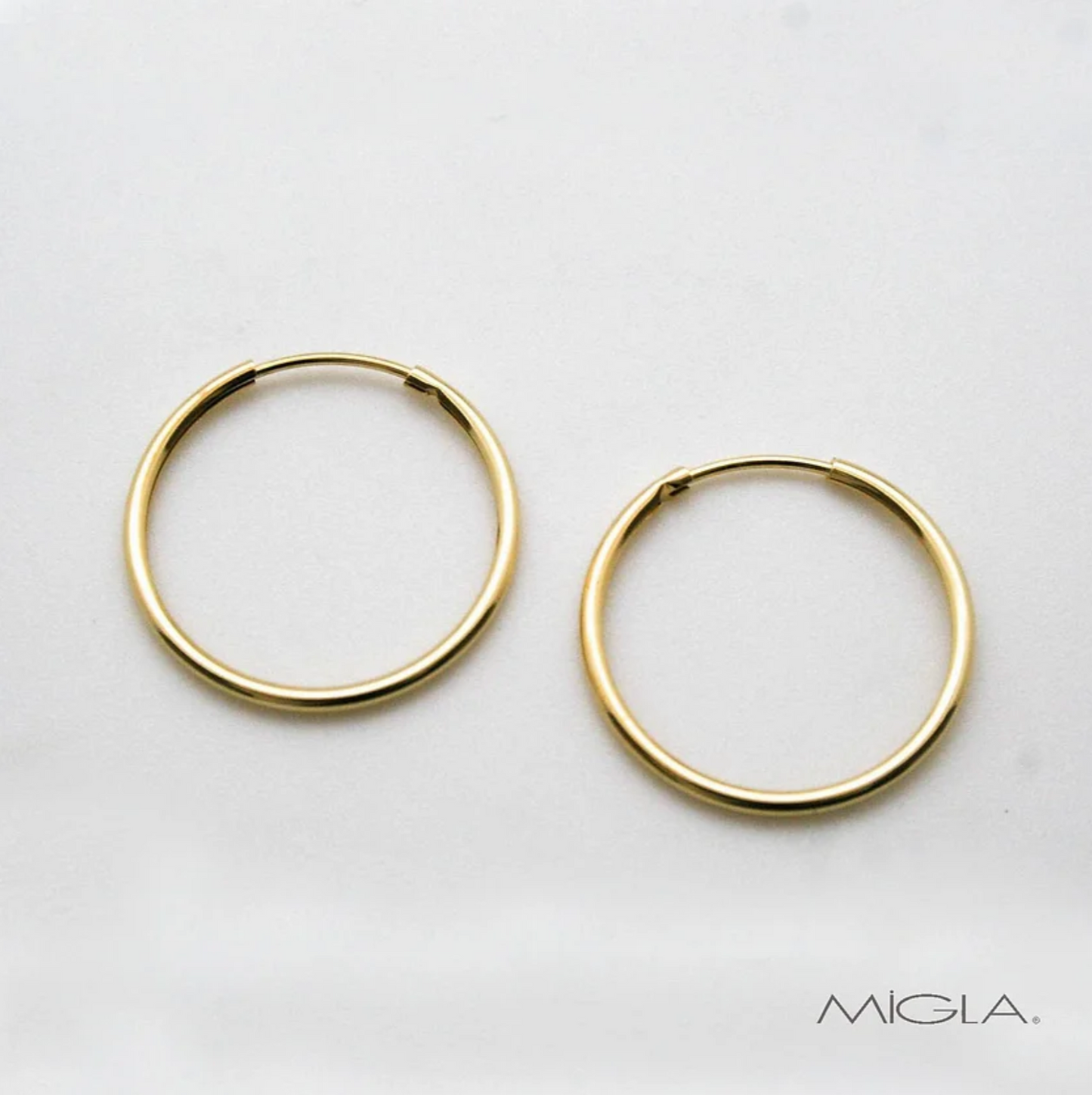 Argollas Gold de tubo redondo 24/1.5 Migla