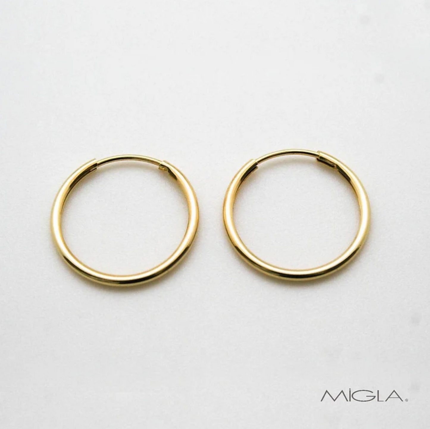 Argollas Gold de tubo redondo 20/1.5 Migla