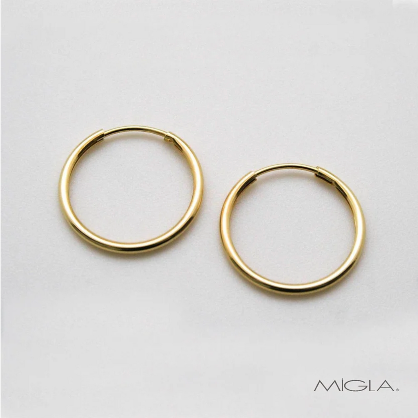 Argollas Gold de tubo redondo 20/1.5 Migla