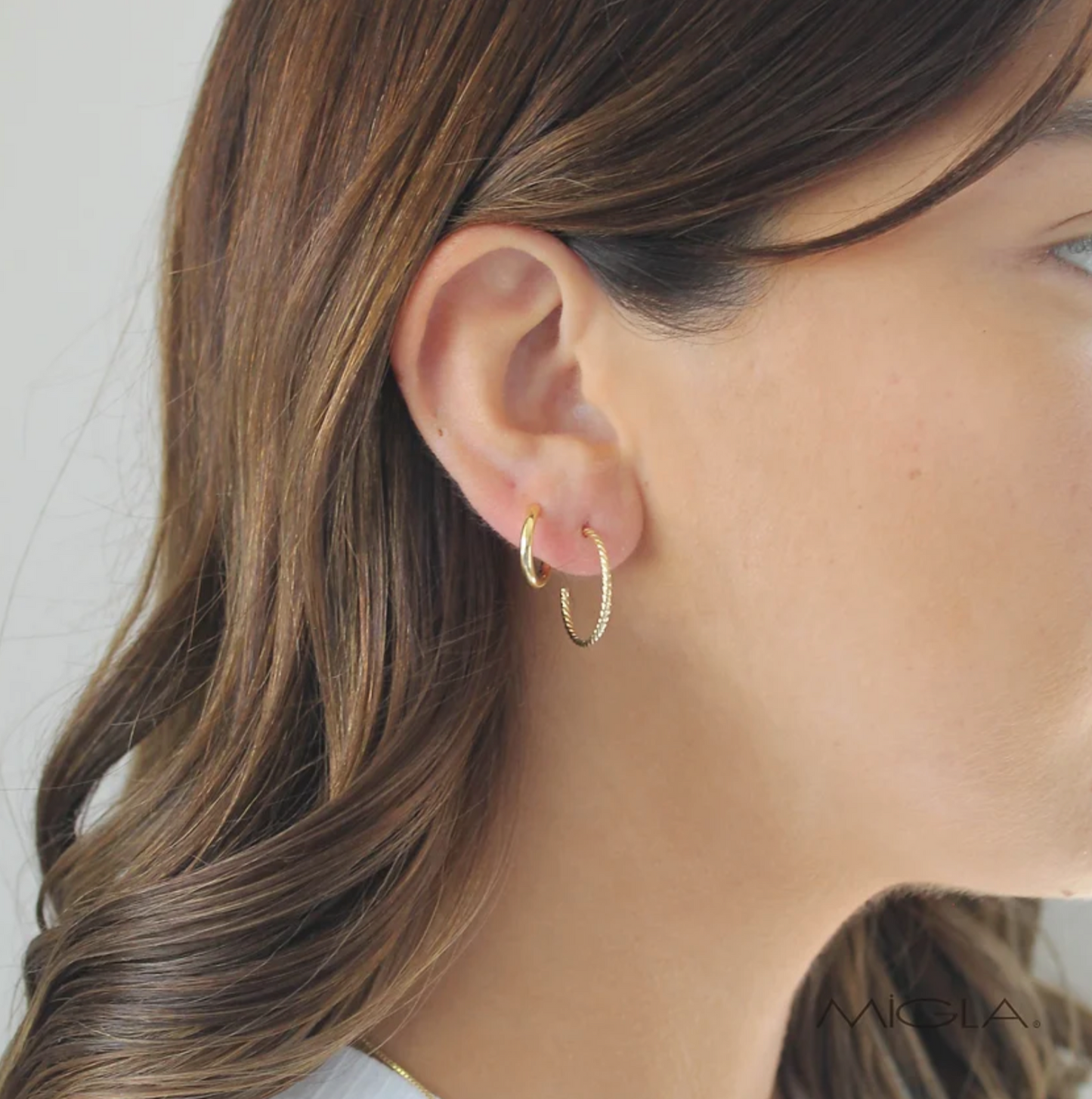 Argollas Gold twist 20/1.5 Migla