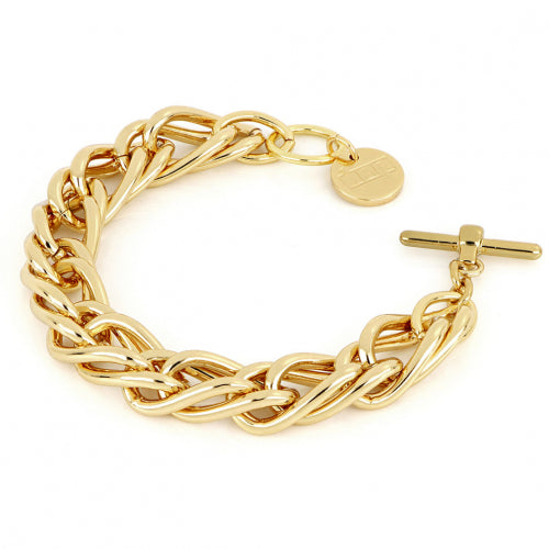 Pulsera de bronce dorado con cadena de púas Unoarre