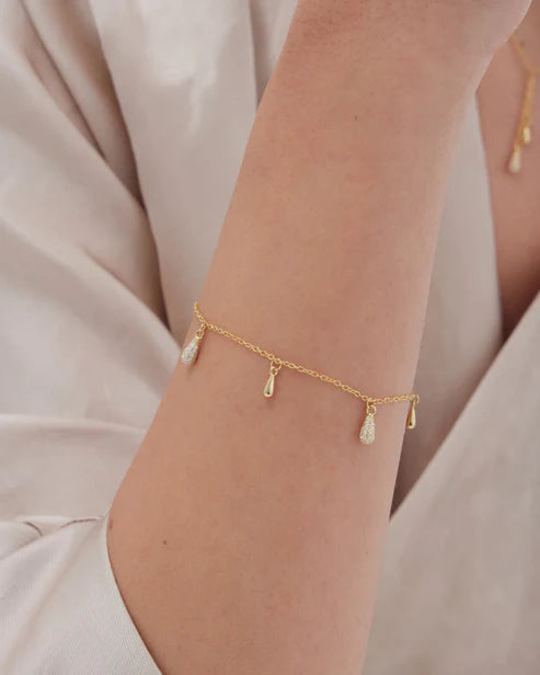 Pulsera Lux gota con circonita blanca en Plata