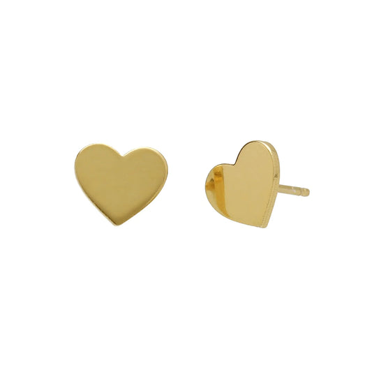 Par de aros  botón corazón en Plata de Sincerely