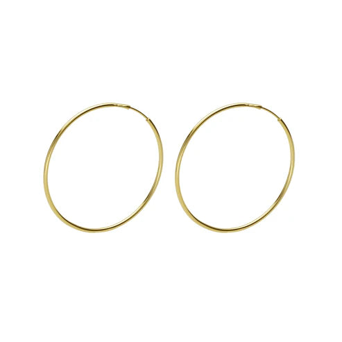 Par de Aros aro en Plata de Minimal Baño de oro 18k