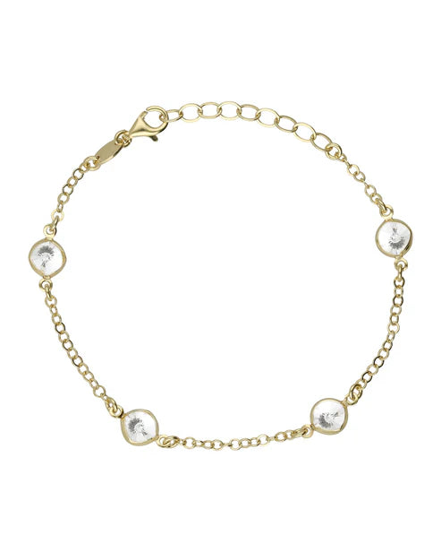 Pulsera círculo 7mm Lieve con cristal en Plata