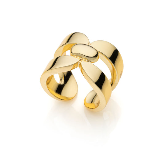 Anillo Nudo de bronce bañado en oro Unoaerre