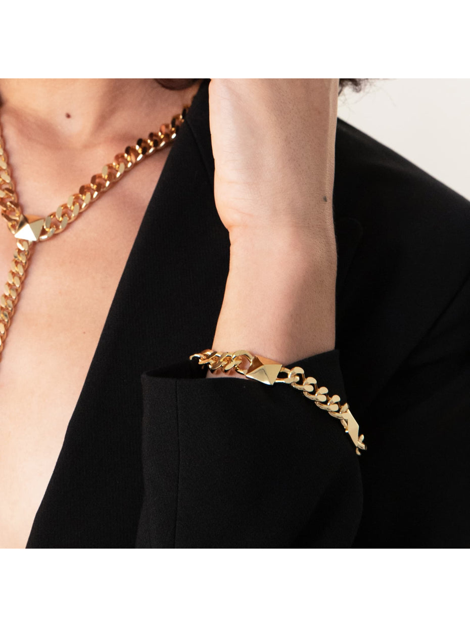 Pulsera dorada Piramidi