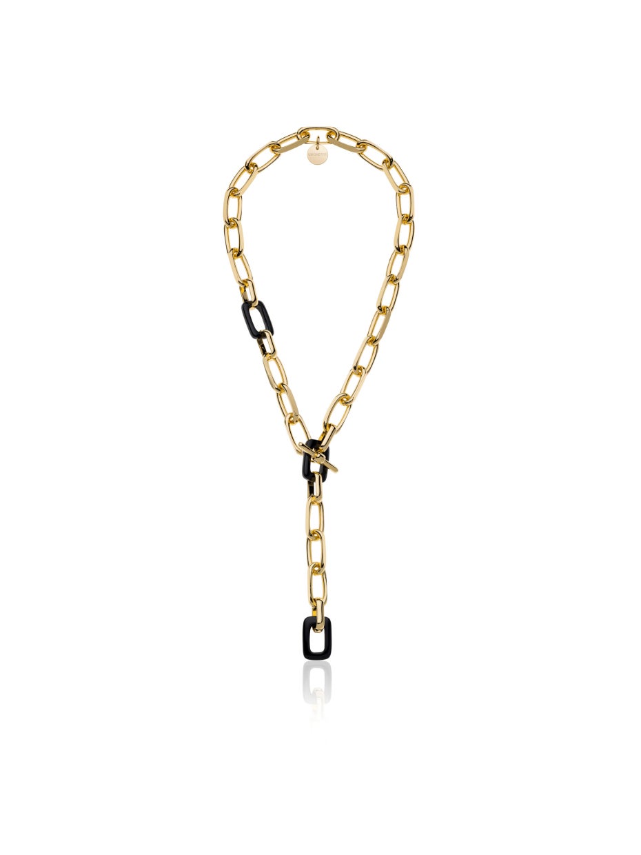 Collar de cadena Forzatina y ónix negro natural