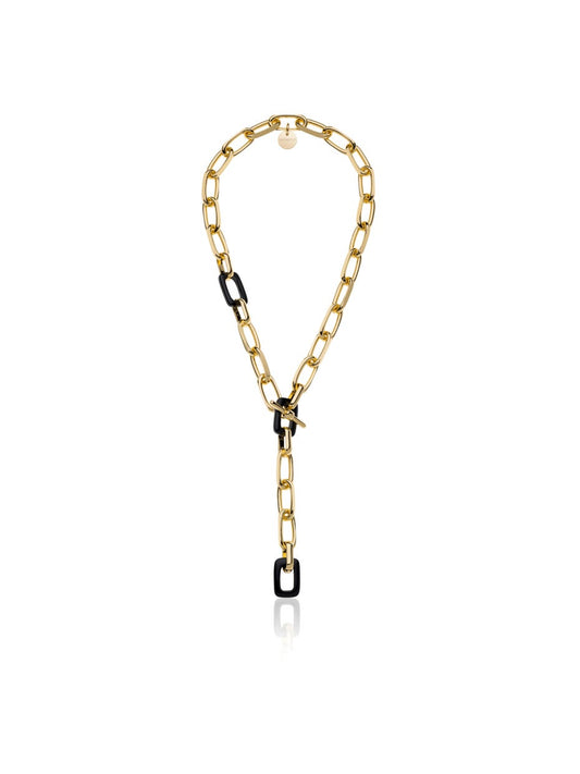 Collar de cadena Forzatina y ónix negro natural