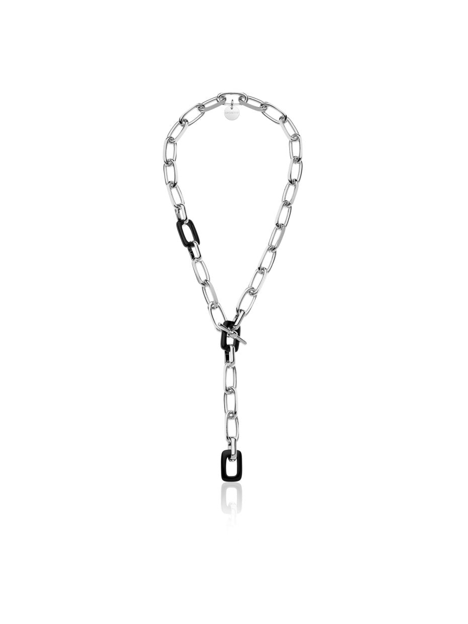 Collar de cadena Forzatina y ónix negro natural