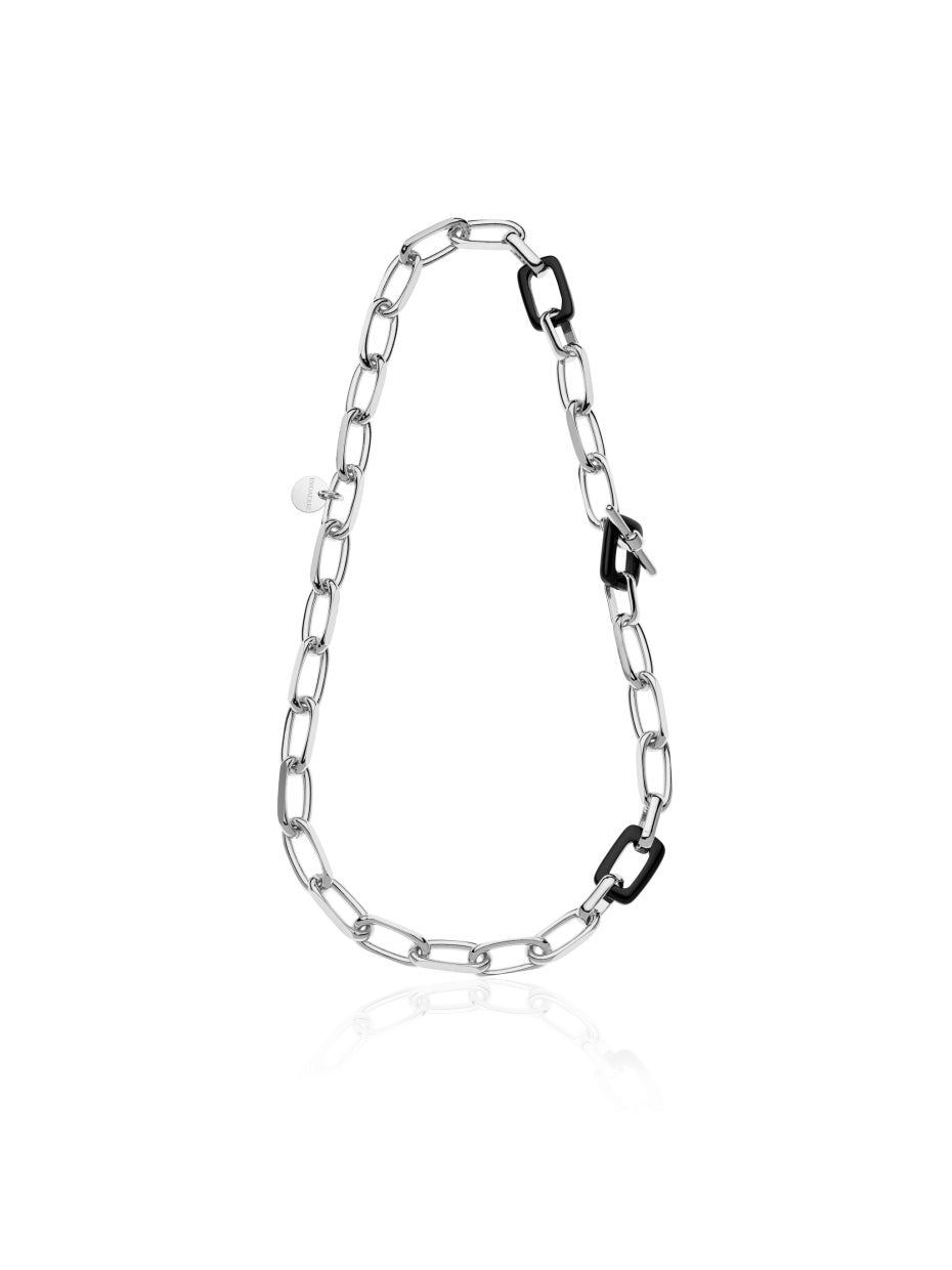 Collar de cadena Forzatina y ónix negro natural