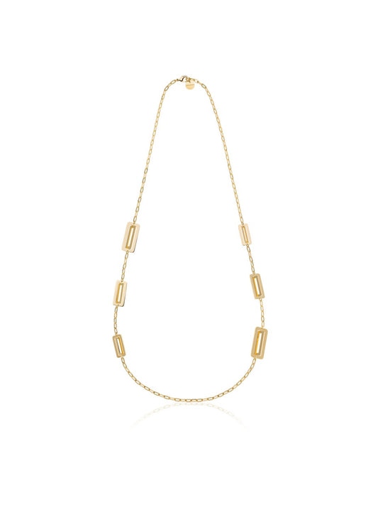 Collar largo dorado dinámico