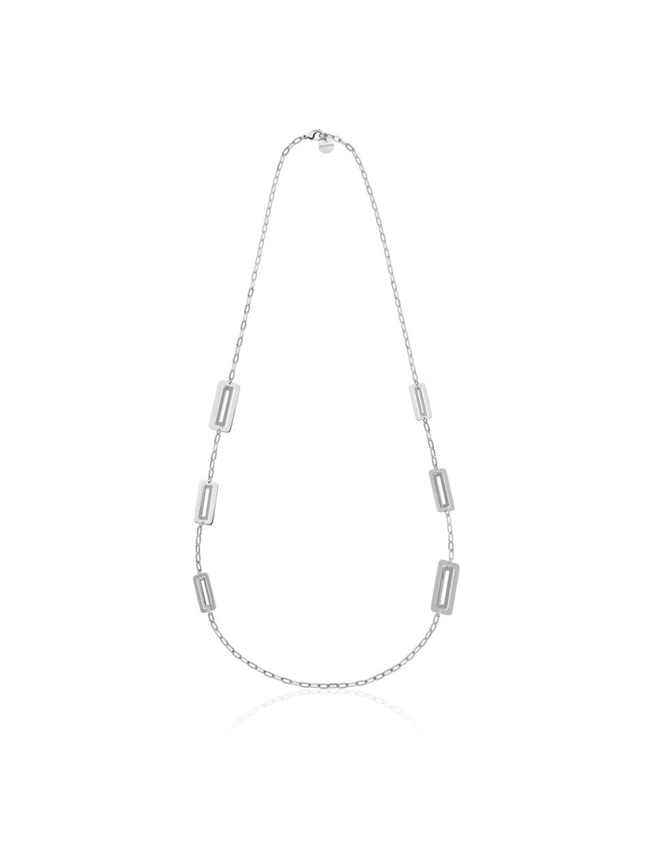 Collar largo de plata dinámico