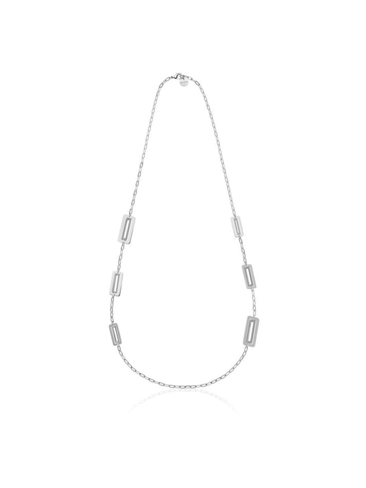 Collar largo de plata dinámico