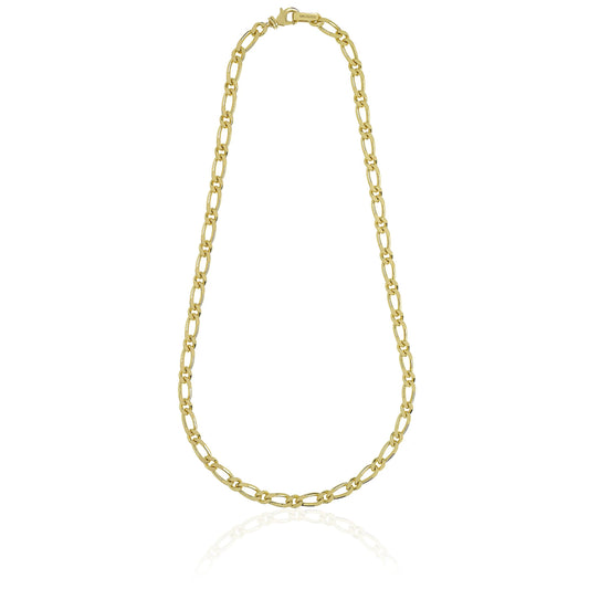 Collar Unisex Cadena Diseño baño Oro 24 Kilates